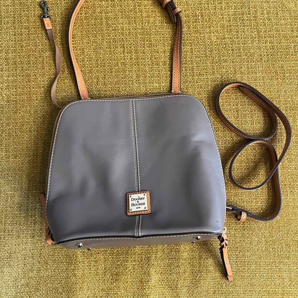 Dooney & Bourke Taupe Leather Crossbody Bag